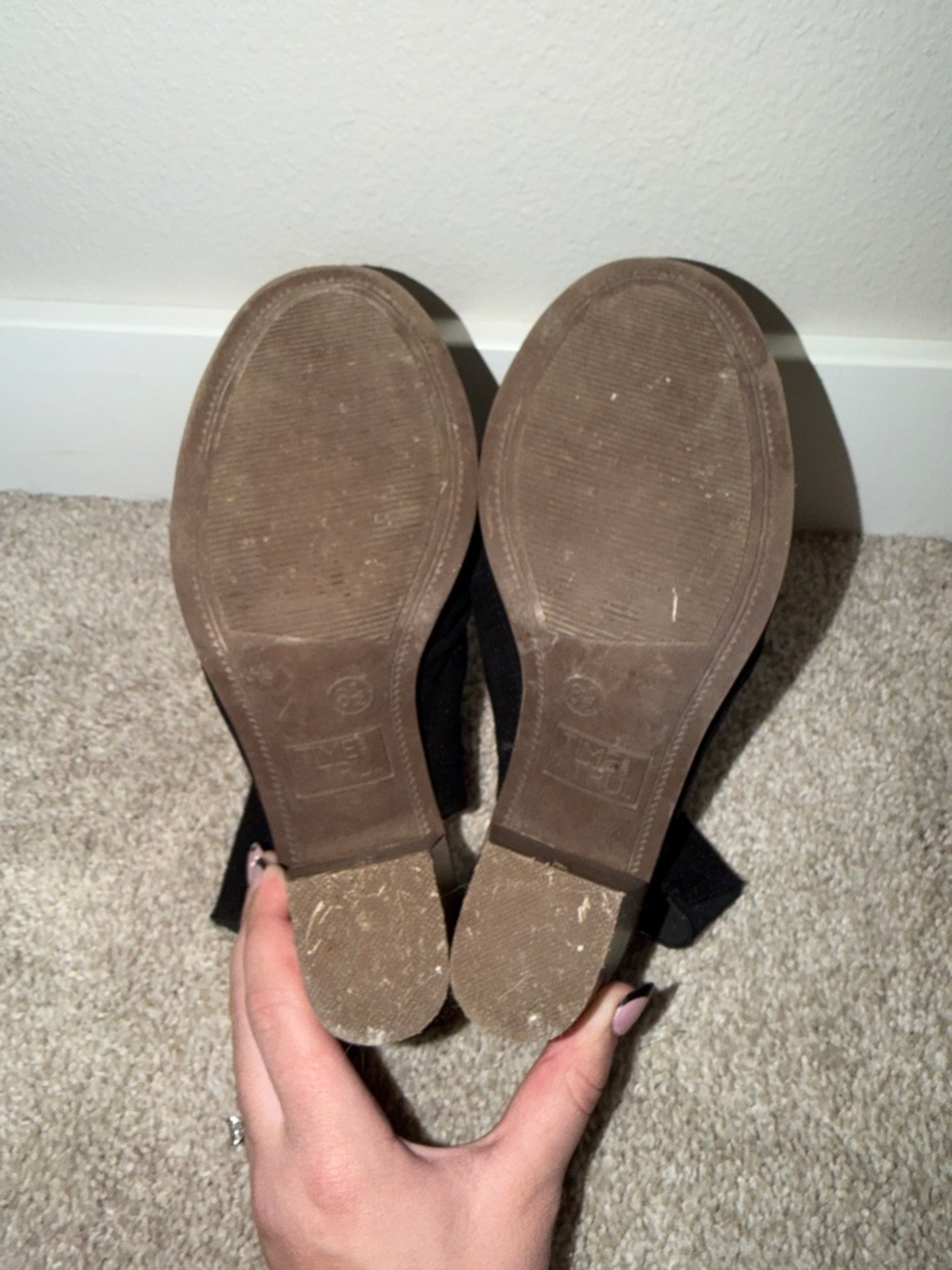 Time and Tru Black Peep-Toe Slingback Heels - Picture 2 of 4